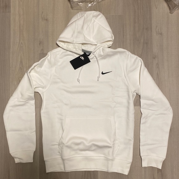 Nike White Mini Swoosh Hoodie - Picture 1 of 6